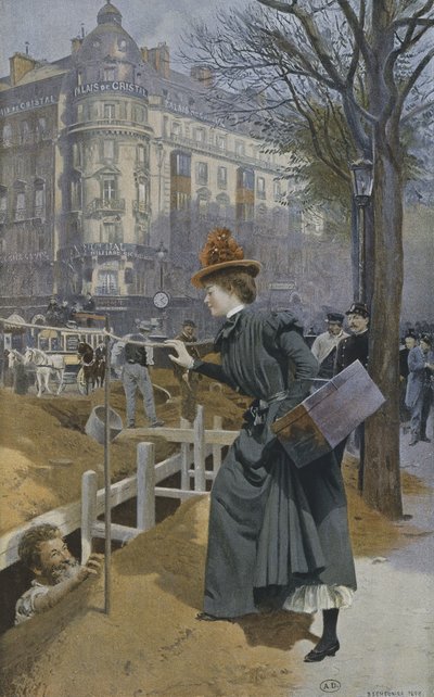The errand girl of Paris, 1898 by Basile Lemeunier